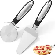 Pizza Cutter 2PCS Pizza Wheel Cutter and Pie Server Pizza Cutter Knife with N...