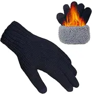 [lifwimner] Men's Winter Gloves Women's Fleece Thermal Warm Knitted Gloves Touchscreen for Running Leisure Outdoor Sports