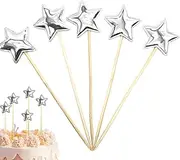 Glitter Star Cake Toppers - 5X Birthday Cake Toppers For Boys - Food-grade Glitter Decorative Cupcake Picks For Children Birthday Cake Decor