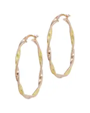 Savvy Cie 18K Tri-Tone Vermeil Hoops