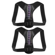 2pcs Unisex Adjustable Upper Shoulder Back Support Brace-Purple