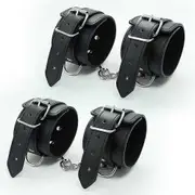 Black Leather Ankle Straps Perfect For Workout Fitness Cuffs Glutes & Leg,home Yoga For Men & Women