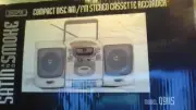 GPX PORTABLE CD PLAYER WITH AM/FM STEREO & CASSETTE PLAYER/RECORDER AC/DC POWER