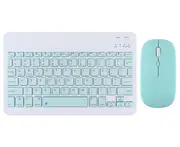 Portable Bluetooth Slim Wireless Keyboard + Mouse 2-in-1 Combo for Tablets, Smartphones, PCs, Smart TVs, Mint