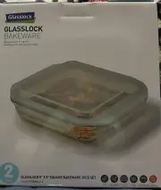 Glasslock Food-Storage Container Airtight Lids Freezer Microwave Oven Safe 2pc$$
