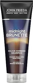 John Frieda Midnight Brunette Color Deepening Shampoo 250 ml for Dull, Brunette Hair