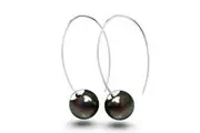 Solid 925 Sterling Silver Loop Pearl Earrings