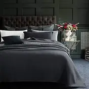 100% Cotton 350gsm Chunky Waffle Blanket (SuperKing, Charcoal)
