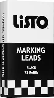 Listo 162 Marking Pencils Refill - Black, Box of 72, Grease Pencils/China Marking Pencils/Wax Pencils