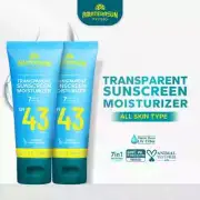 2 Pcs AMATERASUN Transparent Sunscreen Moisturizer SPF43 PA+++ Skin Barrier UVA