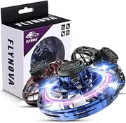 Flying Spinner Mini UFO drone for Kids, Flying Fidget Spinner UFO Toy Drone, Flying Orb Ball Hand Operated with 360 ° Rotating and LED Lights for Adult and Kids (Blue)