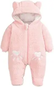 Simplee kids Baby Infant Boy Girl Winter Warm Snowsuit Outwear Newborn Hooded Footed Romper Jumpsuit for 0-18 Months