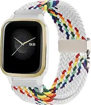 [VELULYX] Nylon Braided Strap Compatible with Garmin Venu Sq/Sq Music/Venu Sq 2/Sq 2 Music, 20 mm Elastic Bracelet for Garmin Venu 2 Plus/Vivoactive 3/Vivoactive 5/Venu/Vivomove HR/Forerunner 55 245 645