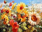 Viart Sunflowers Paint by Numbers for Adults-Paint by Numbers for Adults Sunflowers-Sunflowers Paint by Numbers on Canvas with Acrylic Pigment Kits Can Be Used Home Wall Decor as Present 12x16inch