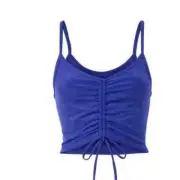 NWT Beyond Yoga Spacedye Ruched Centered Cropped Tank-Sapphire Blue, Size M