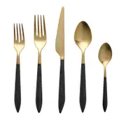 Vietri Ares Oro & Black 20 Piece Flatware Set