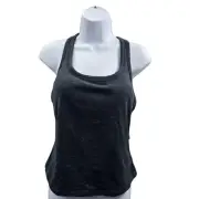 Prana Tank Top Women Size Medium Black Built In Bra Athletic Racer Back Stretch