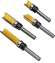 4Pcs 1/4 Inch Shank Hinge Mortising Flush Trim Template Router Bit Set with Ball Bearing Router Bits Wood Milling Cutter Tool