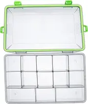 GRIRIW 1Pc Fishing Tackle Storage Box Multifunctional Gear Holder for Fishing Accessories Easy to Clean Durable Container for Enthusiasts Compact Design for Travel
