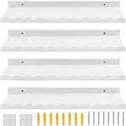 4Pcs Kids Bookshelf Set Floating Nursery Book Shelves Wooden White Wall Bookshelf Wall Mounted Floating Bookshelf for Kids Books Toys Photo Frames Wall Decor and Storage US(4)