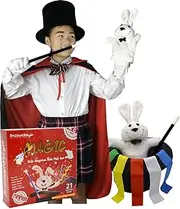 BrilliantMagic Kids Magician Role Play Set with Magic Cape Set Top Hat Rabbit Magic Wand Magic Tricks Kit for Kids Magic Set Box Magician Magic Kit Magic Trick Kit Cool Magic Suitcase Best Magic Set Ideal Magic