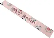 BORDSTRACT 5Pcs Birthday Girl Sash, Flower Pattern Party Supplies, Elegant Style Polyester Blessing Sash, for Women Girls Baby Showe