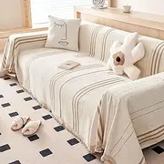 Large Sofa Throw Blanket with Fringe Stylish Woven Throws for Sofas Couches and Armchairs Fits 1/2/3/4 Seater 71x71 inches