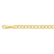 9ct Gold 19cm Hollow Pave Bevelled Curb Bracelet