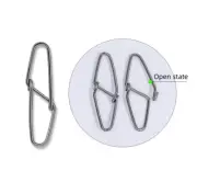 100pcs Diamond Snap Fishing Barrel Swivel Safety Snap Fishing Hook Swivels 0#-7#