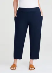 [Taking Shape] Taking Shape Stretch Linen Esme Pant Size 14 in Dark Indigo - Plus Size Women's Clothing Dark Indigo