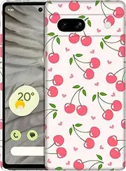 [SuzaCase] Back Case for Google Pixel 7A 5G, Google Pixel 7A 5G Case with Stylish Cherry Pink Pattern Design Printed Cute, Sleek Durable Hardshell Protective Phone Case/Cover for Pixel 7A 5G