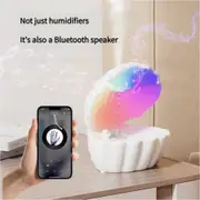 Anti Gravity Humidifier Water Drip Bluetooth Speaker with RGB LED Night Light Bedside Lamp Auto Shut-off for Bedroom Home Office (White)