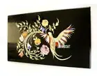 18" x 12'' black Marble Center wall panel bird Table Top Inlay lapis pietra dura