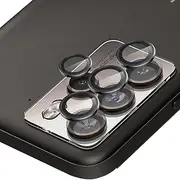 Weikon for HTC U23 Pro Camera Lens Protector & Screen Protector, 9H Tempered Glass with Metal Ring, Anti-Scratch, Strong Adhesion, Easy Installation (Black+black)