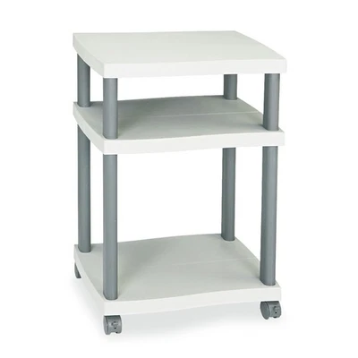 Safco 1860GR 20"x17.5"x29.25" Deskside Printer Stand - White/Charcoal Gray New