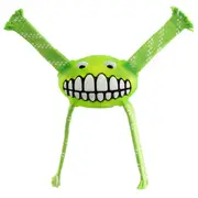 Rogz Flossy Grinz Oral Care Dog Squeaker Toy Lime Large