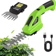 3.6V Electric Trimmer Garden Pruning Shears Lawn Hedge, 2In1 Rechargeable Cordless Fence Scissors Weeder, Grass Trimmer with 180° Rotatable Handle, Ideal for Shrub