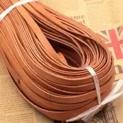 5M DIY Real Genuine Leather Flat Cord Rope String Tape Stripe Strap Bracelet New