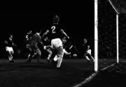 Harlow Town's John Mackenzie slams home the only goal of the ma- 1980 Old Photo