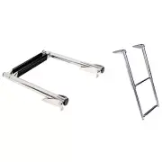 Top Mount 2 Step Stainless Steel Fold Up Telescoping Ladder for Boats