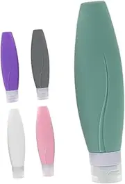 FOMIYES 5pcs Leakproof Silicone Travel Bottles Refillable Containers for Toiletries Portable Shampoo Conditioner Lotion Dispensers for Travel and Fitness
