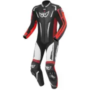 RSF-Teck Perforated Black White Red One Piece Motorcycle Suit