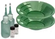 Sluice Monkey (2 Pack) 10" Green Gold pan panning kit with 4-oz Sniffer Bottles