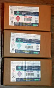 3 NEW full cases WizKid STINGRAY URNINAL SCREENS, Clean, Lavender, Kiwi Guava