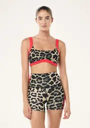 VIVID SPORTS BRA IN LEOPARD & STRAWBERRY, 2XS