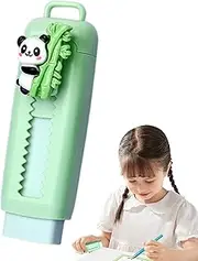 Sliding Retractable Pencil Eraser,Push Pull Retractable Cartoon Panda Pencil Erasers for Kids - School Supplies, Rubber Student Stationery for Office, Favors