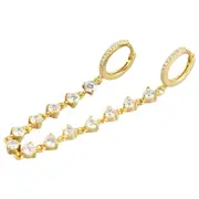 ANYCO Earrings Gold Plated Bohemian Luxury Round Zircon Tassel Stud For Women Girl Teen Fashion Stylish Accessories Jewelry Gifts