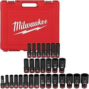 [Milwaukee] 49-66-7016 29PC SHOCKWAVE Impact Duty 1/2" Drive SAE & Metric Deep 6 Point Socket Set