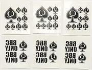39 Piece Quees of Spades BBC Only Temporary Tattoo Set - 6 Sheets