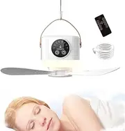 Portable Ceiling Fan For Tent | 3600mAh Ceiling Fan With Remote Control And LED Lights,4 Speeds, Outdoor Cooler, USB Rechargeable With Timer, Cooling Device For Outdoor